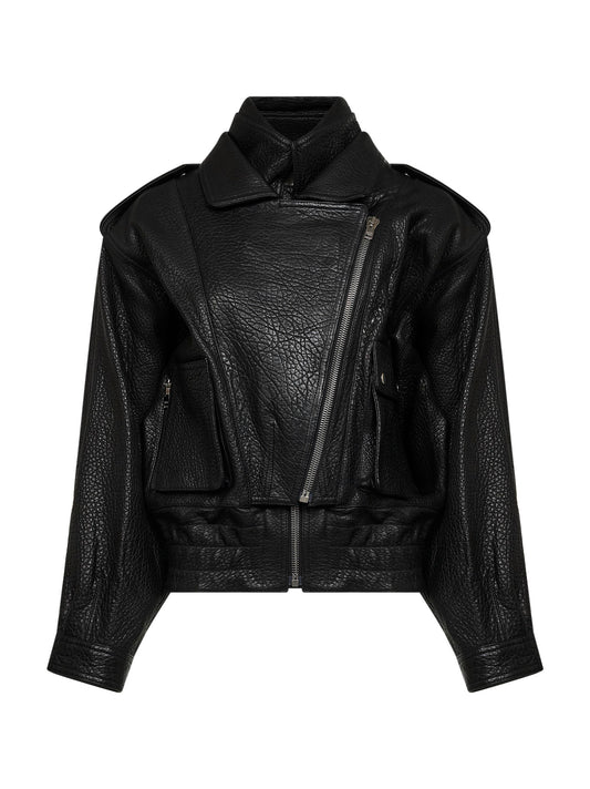 Black lambskin Aneli jacket