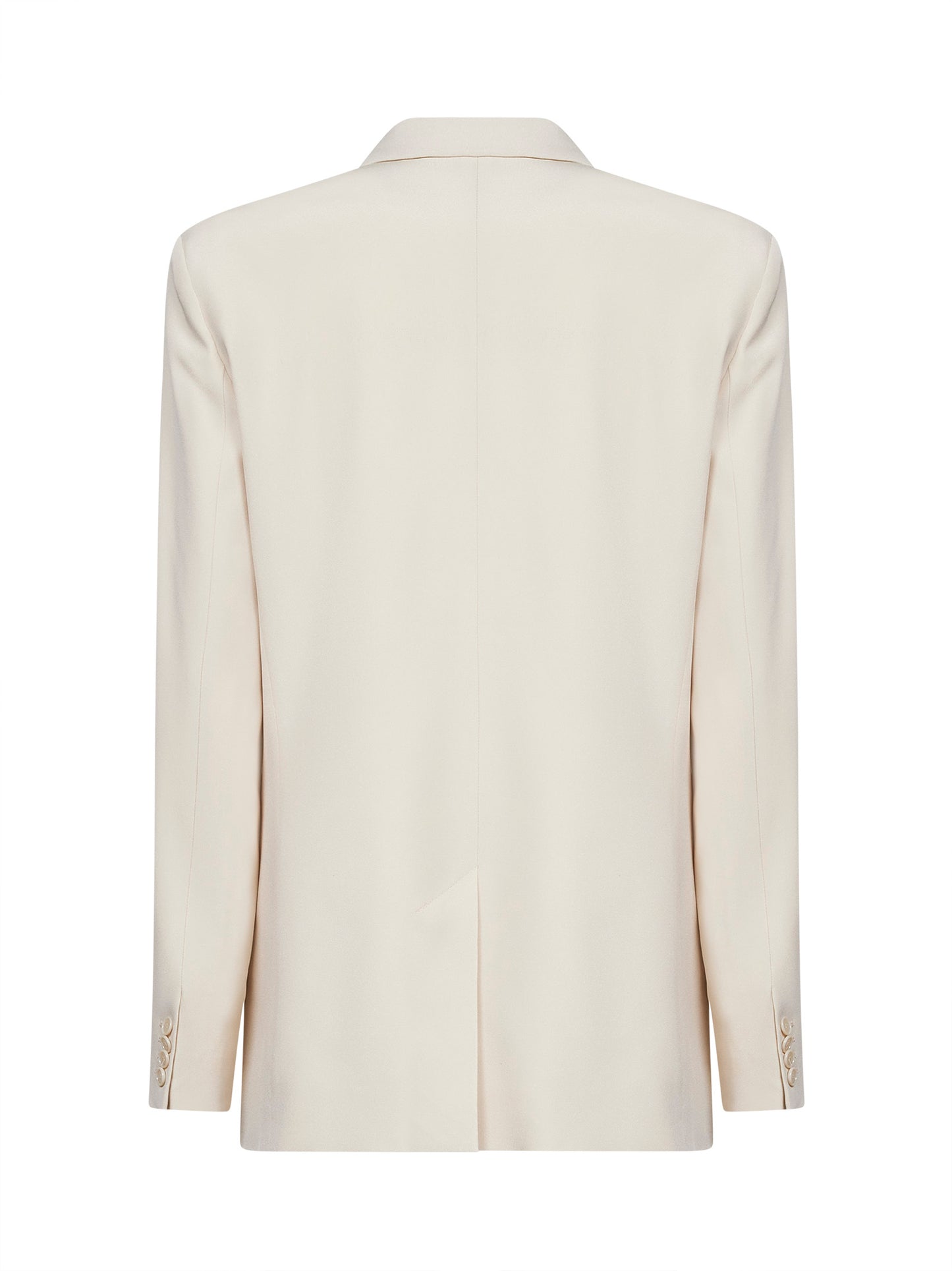 Giacca doppiopetto Calie in crêpe fluido ecrù