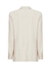 Giacca doppiopetto Calie in crêpe fluido ecrù