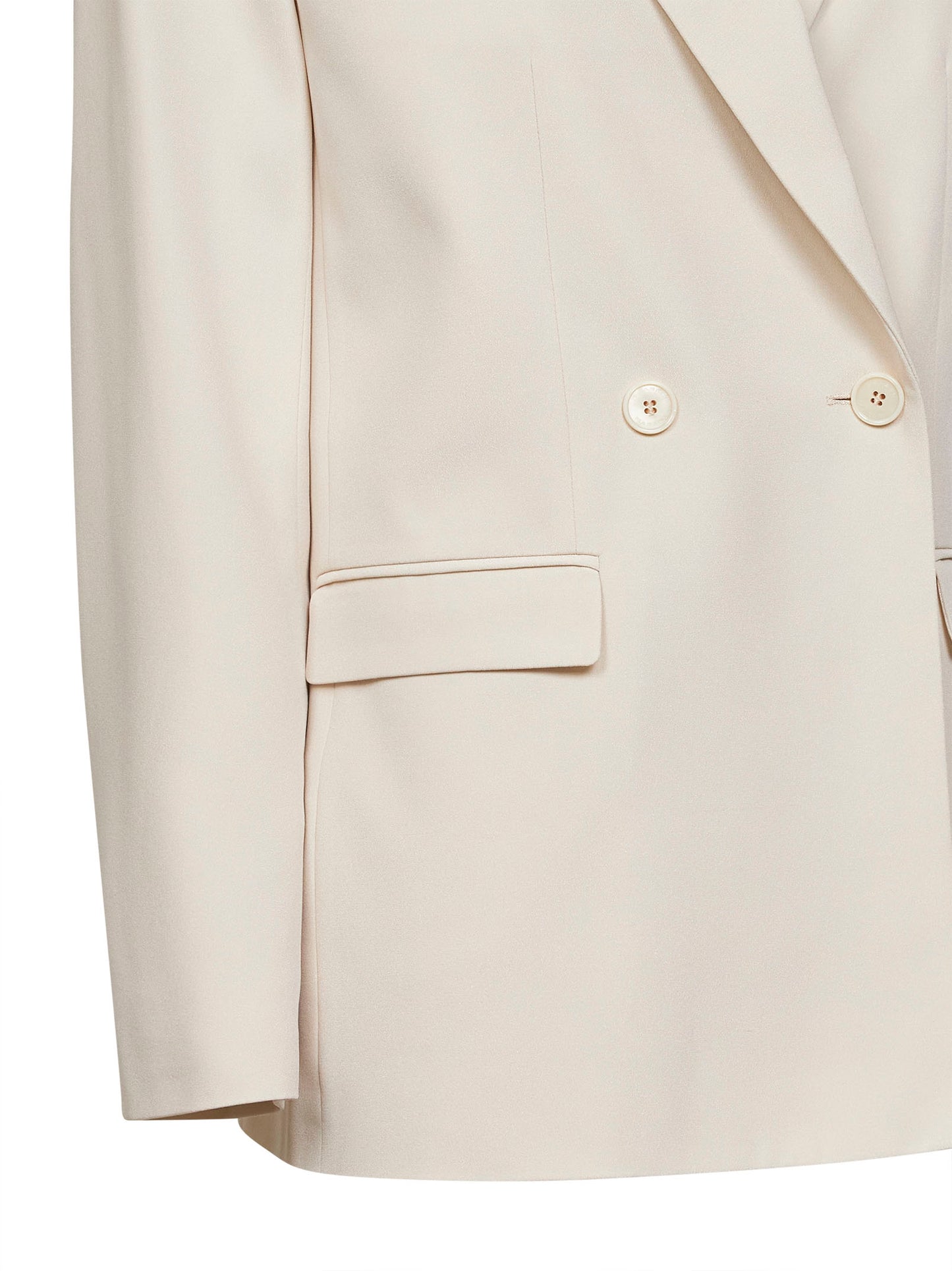 Giacca doppiopetto Calie in crêpe fluido ecrù