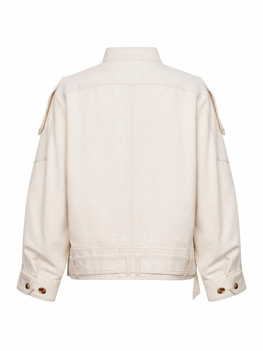 Ecru cotton denim Isalya jacket