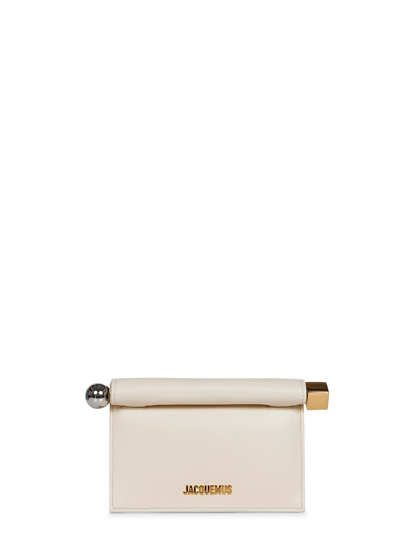 Light ivory The small Rond Carré clutch bag