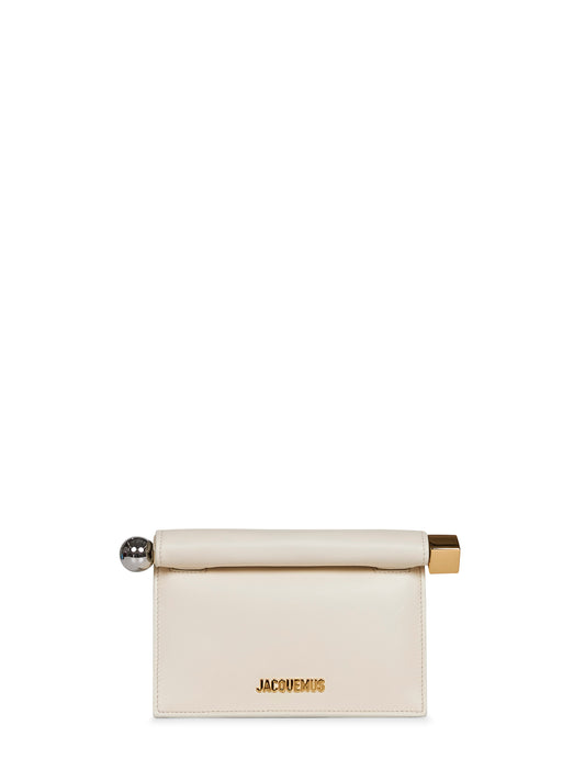 Light ivory The small Rond Carré clutch bag