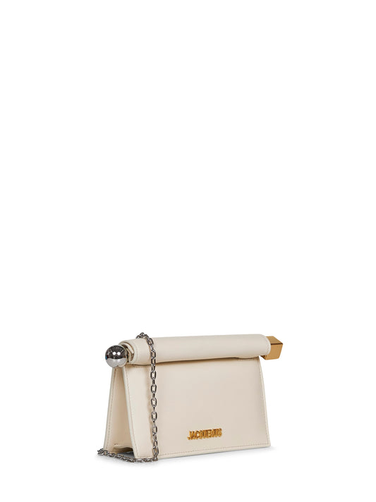 Light ivory The small Rond Carré clutch bag