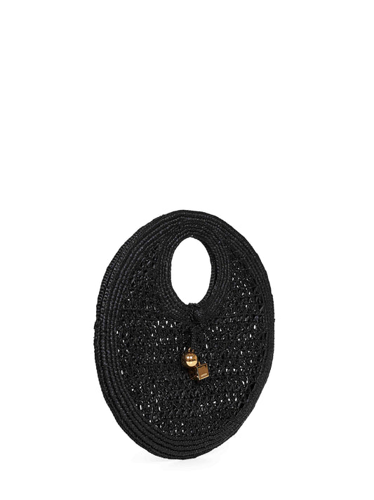 Borsa a mano rotonda piccola Spiaggia nera