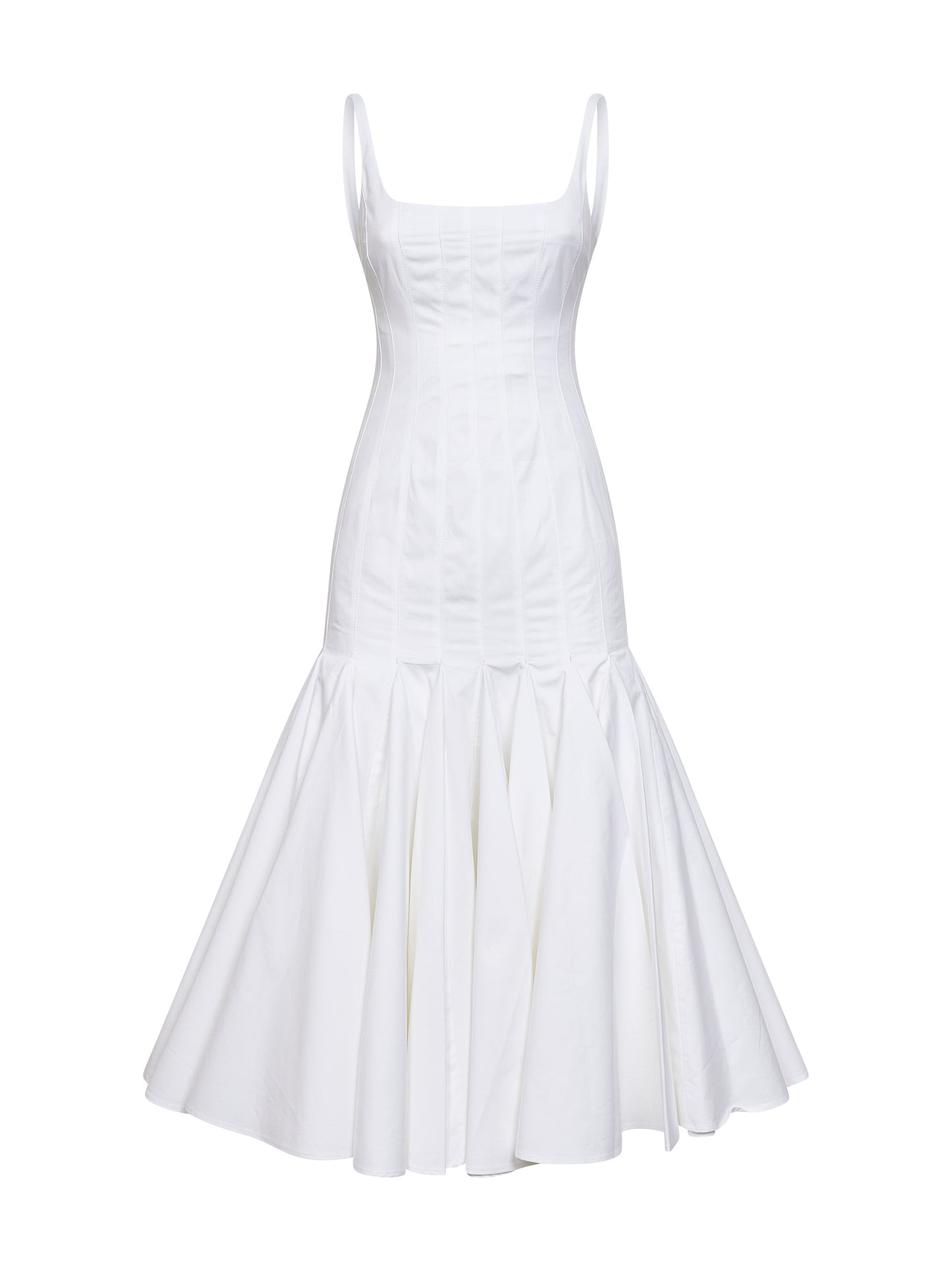 White The Agave flared midi dress