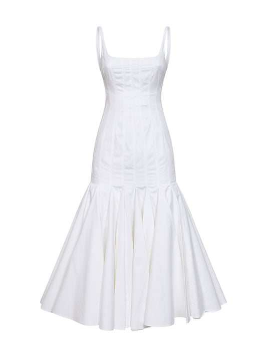 Abito midi svasato Agave bianco