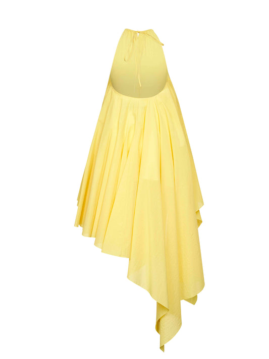 Abito corto Triangle in popeline giallo