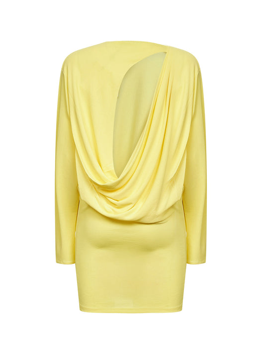 Miniabito con schiena scoperta Mistral giallo