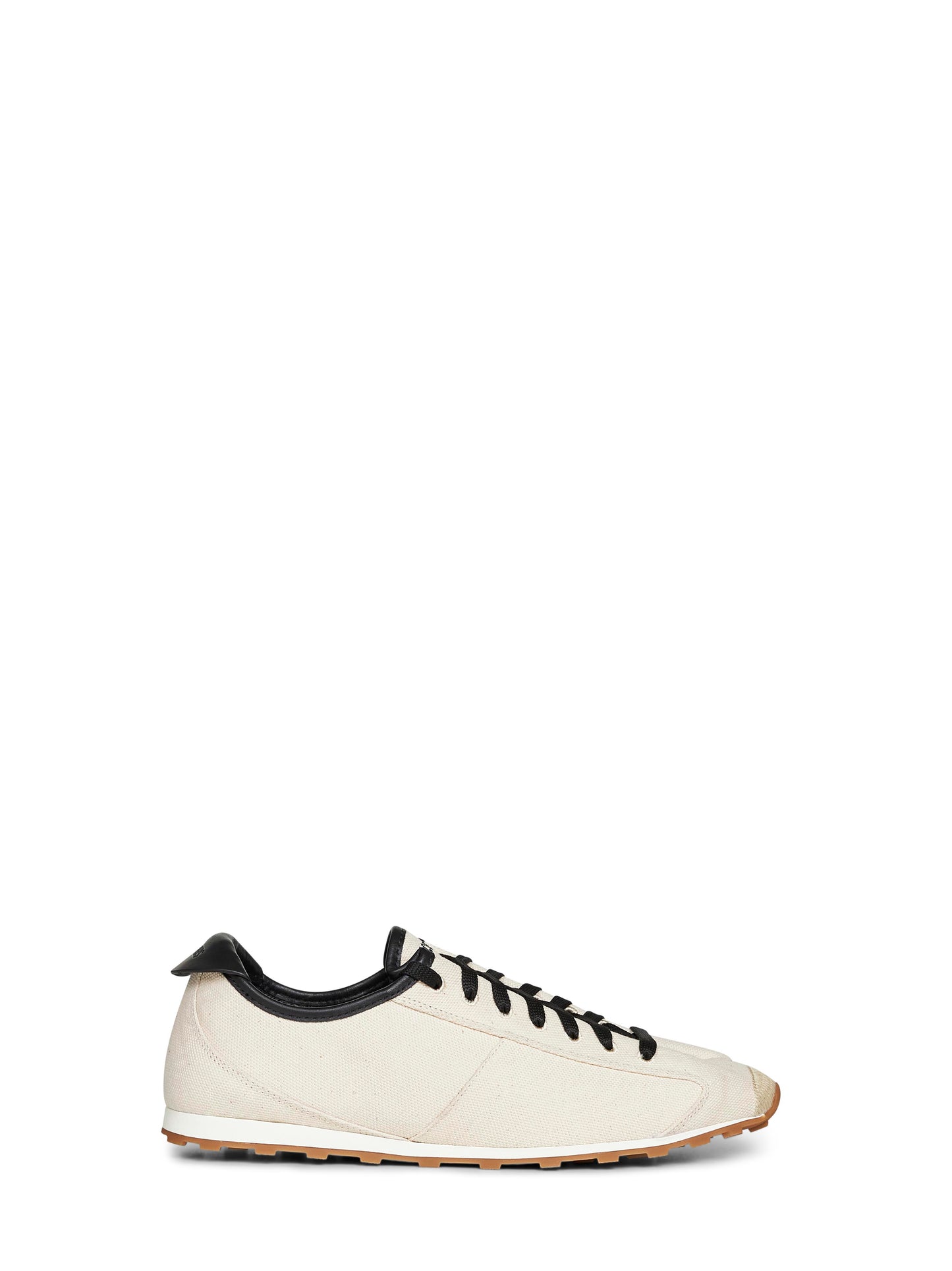 Light beige canvas and leather The Tennis soft sneakers