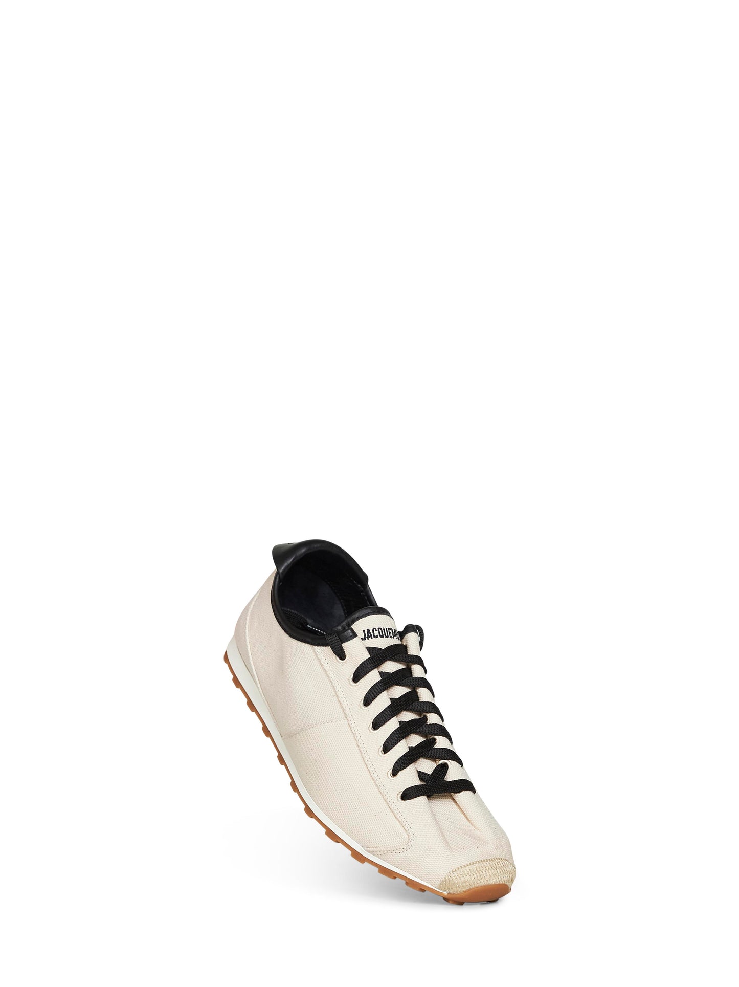 Light beige canvas and leather The Tennis soft sneakers