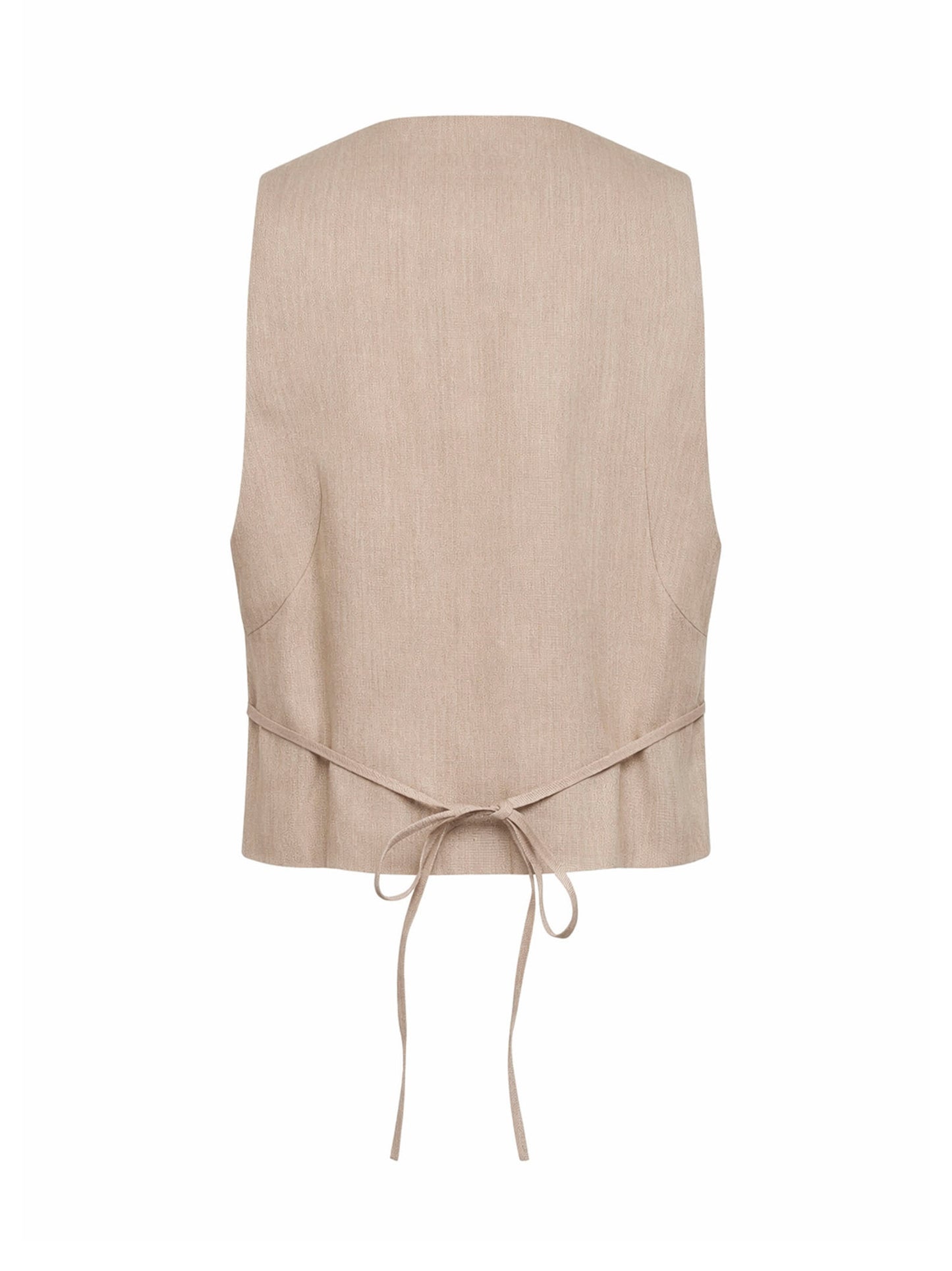 Beige The Paysan fitted belted tailored waistcoat