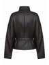 Dark brown smooth leather The Ciro belted jacket