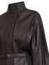 Dark brown smooth leather The Ciro belted jacket
