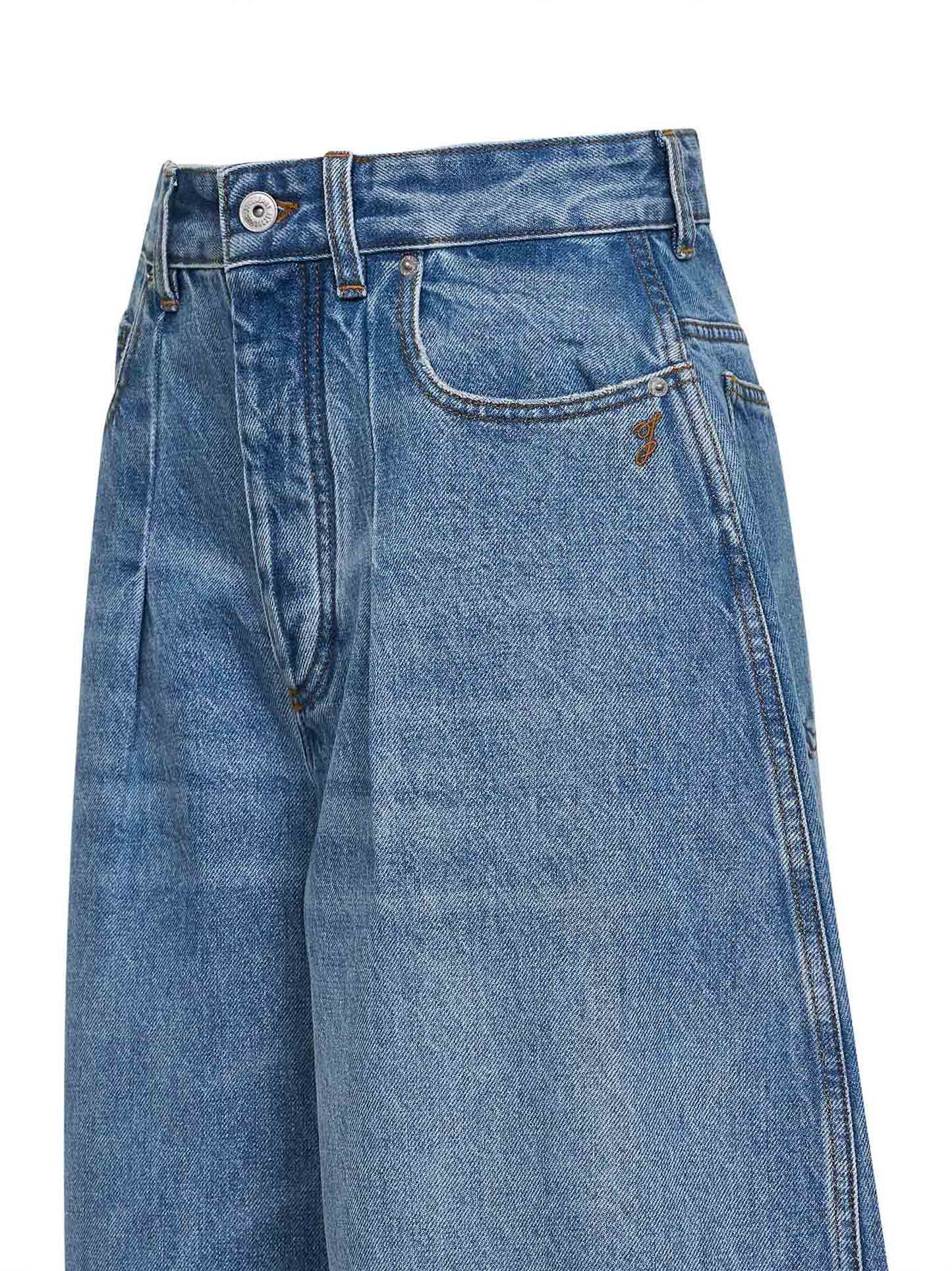 Jeans Ovalo in denim de-Nîmes blu