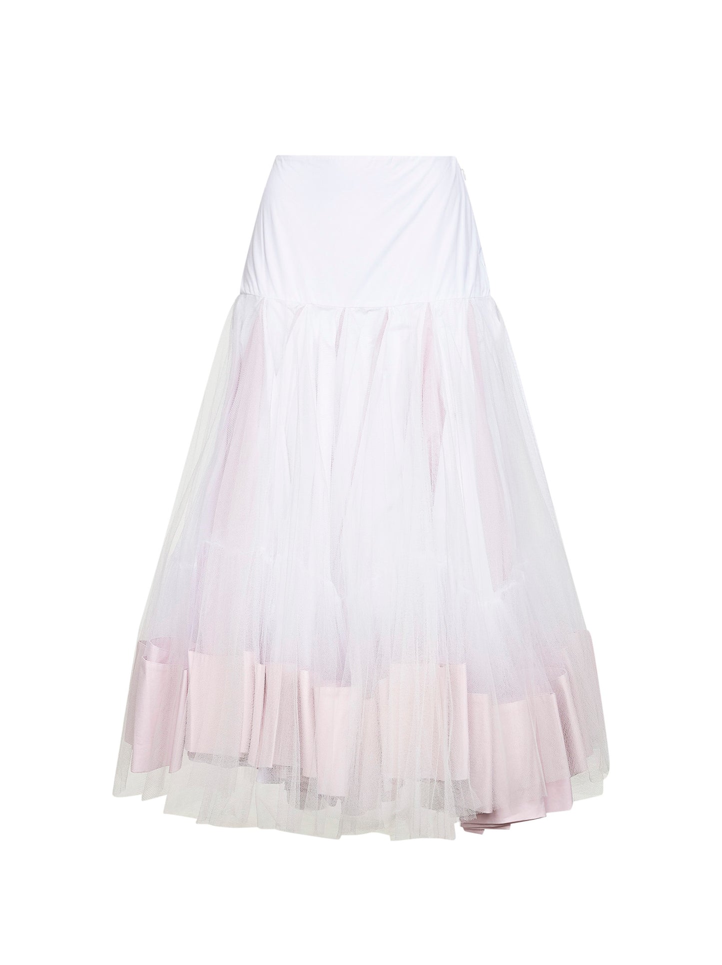 Light pink The Mireio layered tulle asymmetric skirt