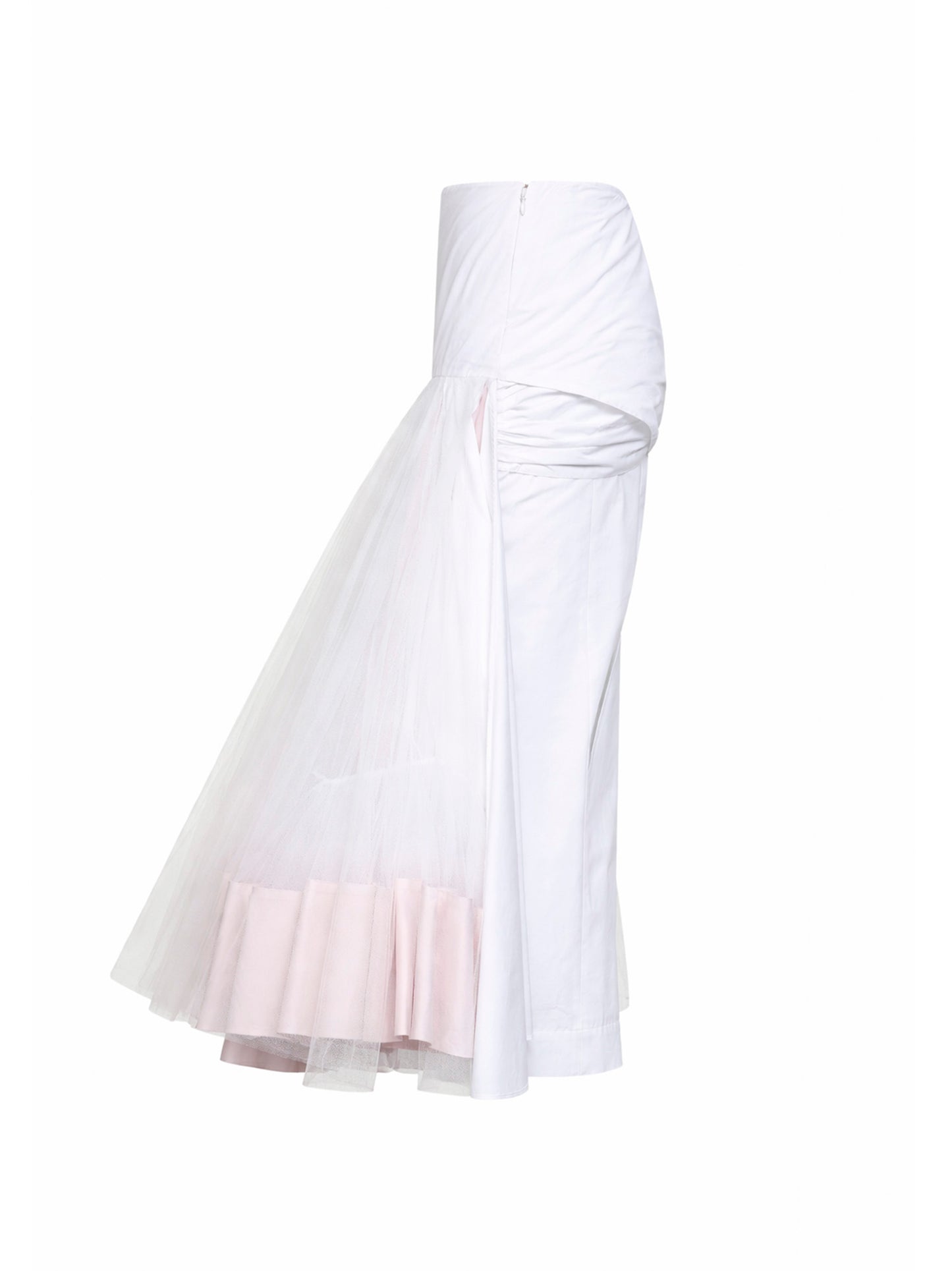 Light pink The Mireio layered tulle asymmetric skirt
