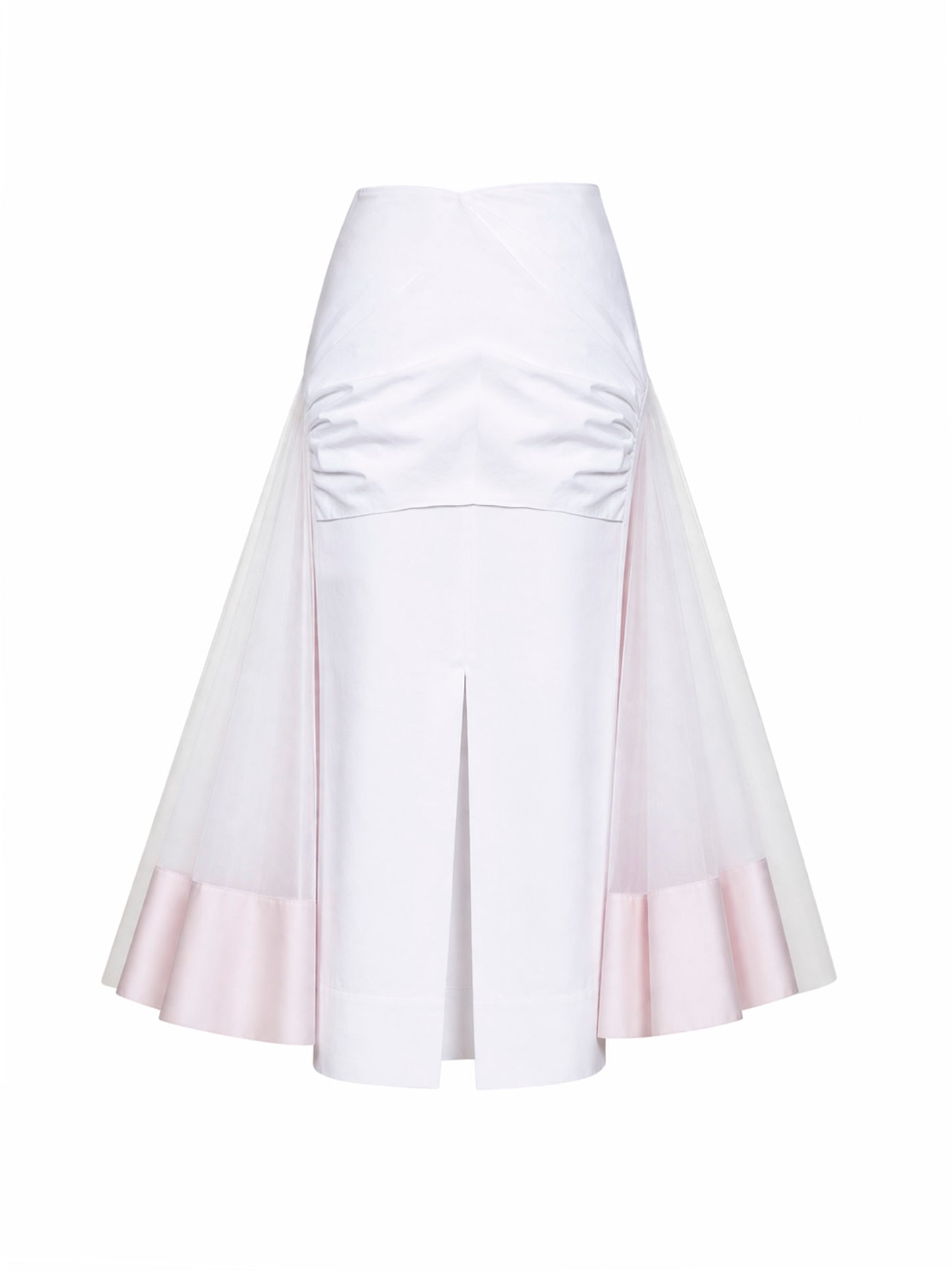 Light pink The Mireio layered tulle asymmetric skirt