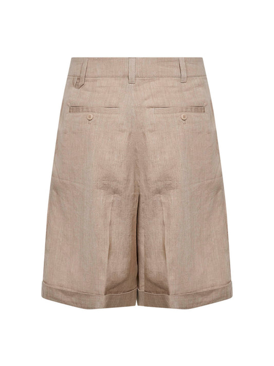Beige The Pastro Bermuda shorts with pleats