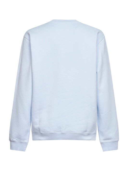 Felpa Gros Grain in pile di cotone biologico azzurro