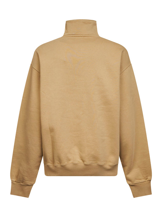 Dark beige The Gros Grain zipped-rollneck sweatshirt