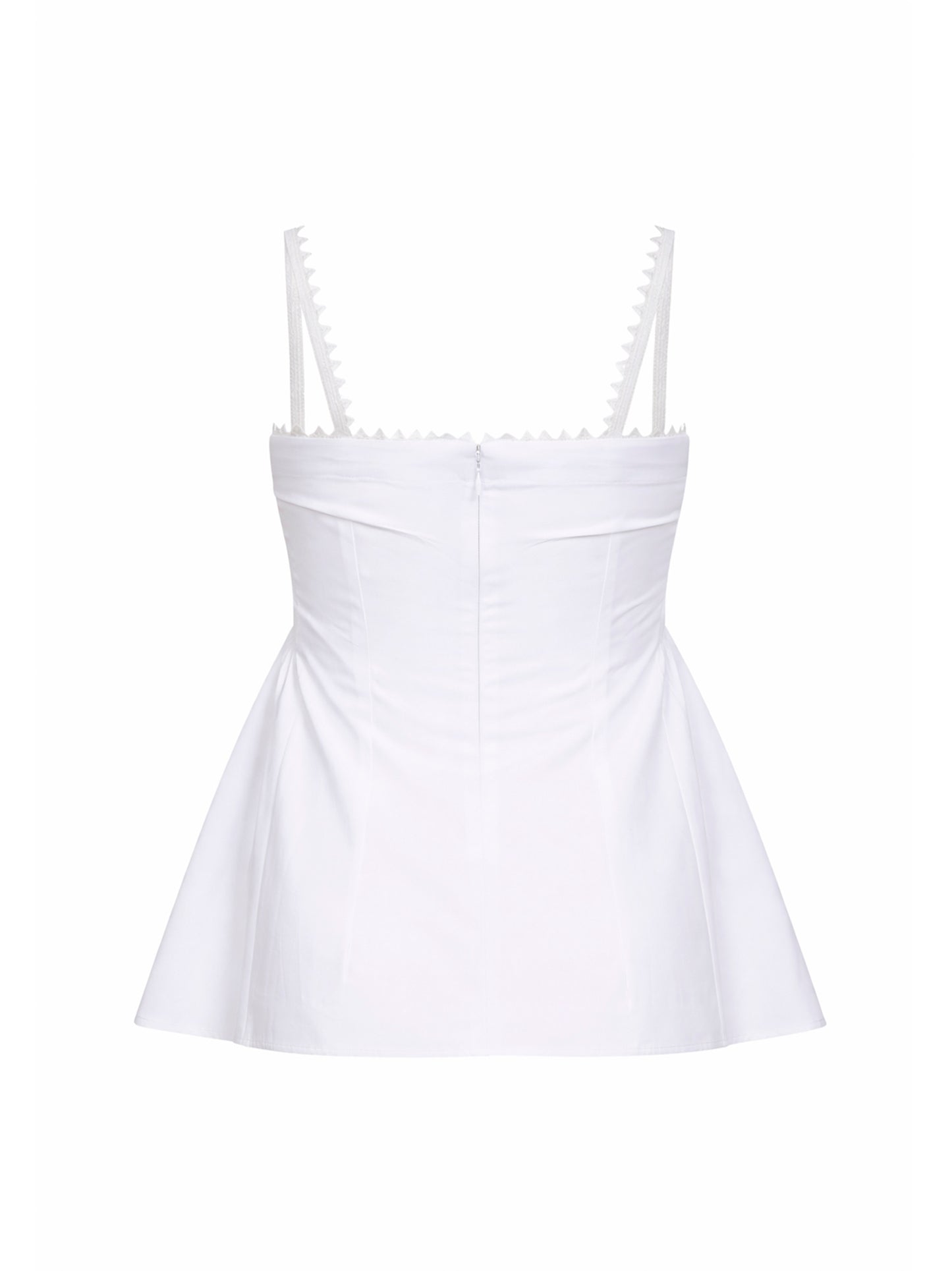 Top con balza Traversin bianco
