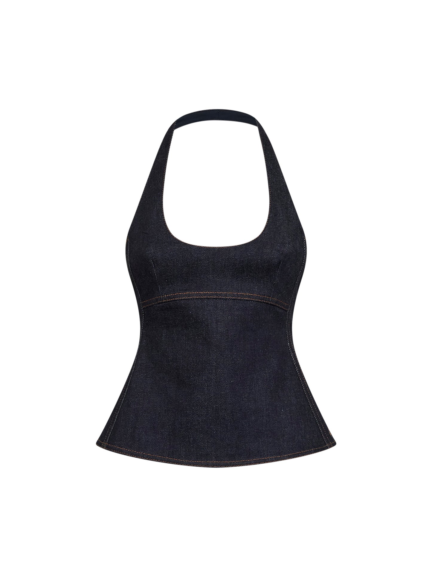 Top all'americana in denim Lavoir de-Nîmes blu