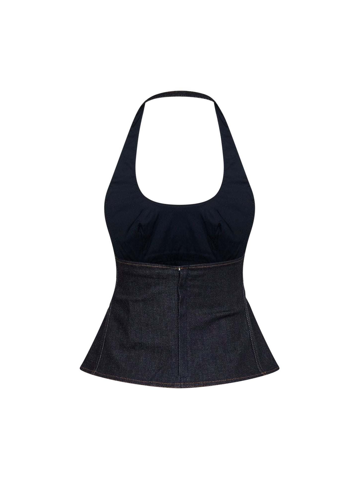 Top all'americana in denim Lavoir de-Nîmes blu