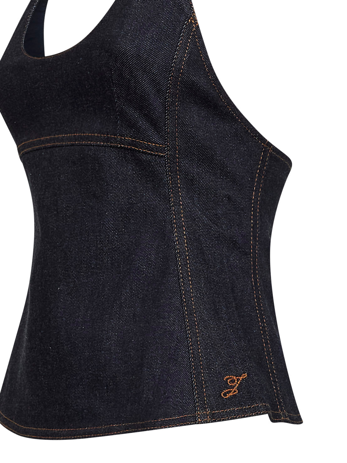 Top all'americana in denim Lavoir de-Nîmes blu