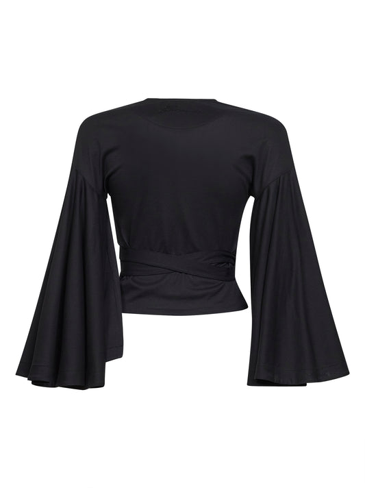 Black jersey Thw Ventadau wrap top