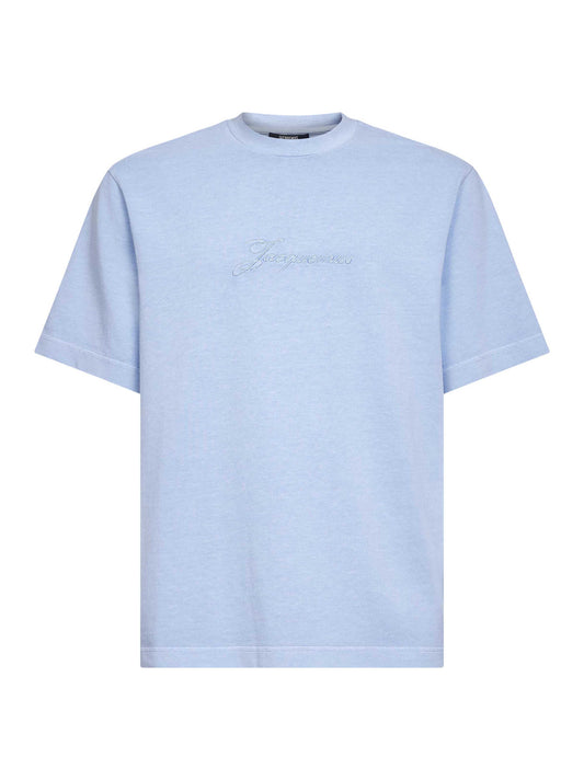 T-shirt Pigmento in cotone azzurro