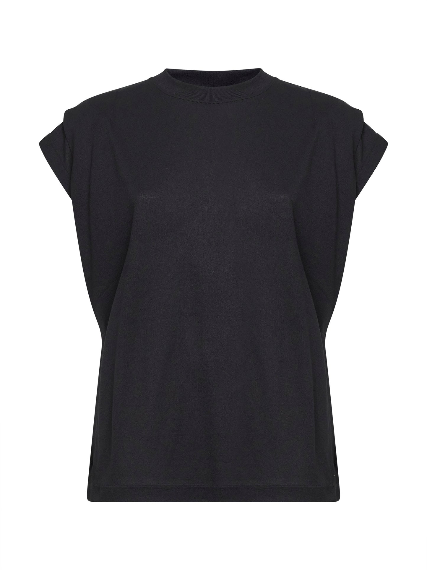 Canotta boxy Ventadou in jersey effetto carta nero