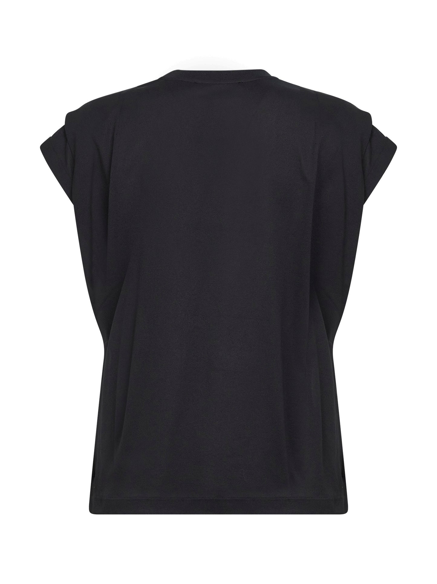 Canotta boxy Ventadou in jersey effetto carta nero