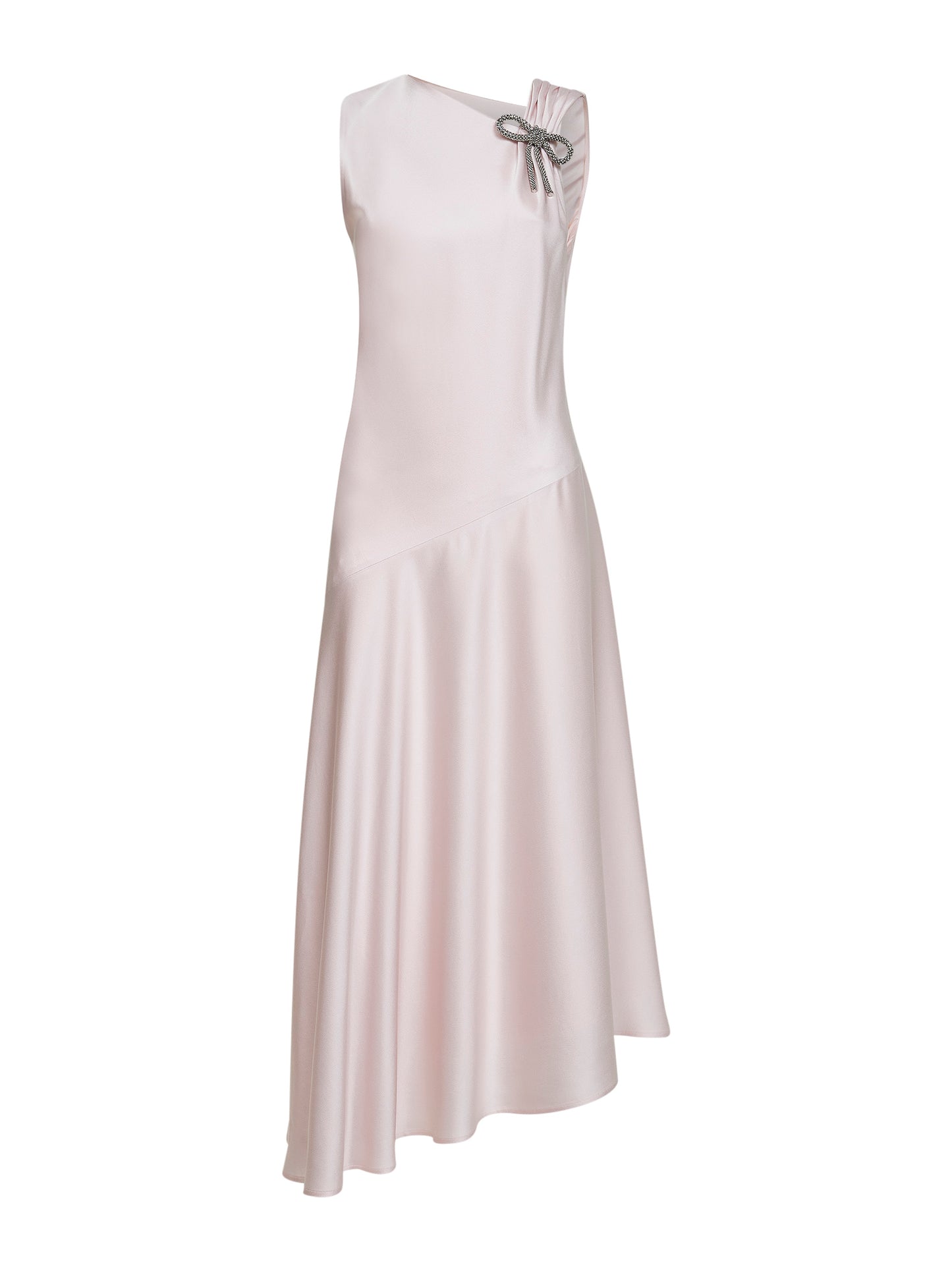 Ballerina pink envers satin evening dress