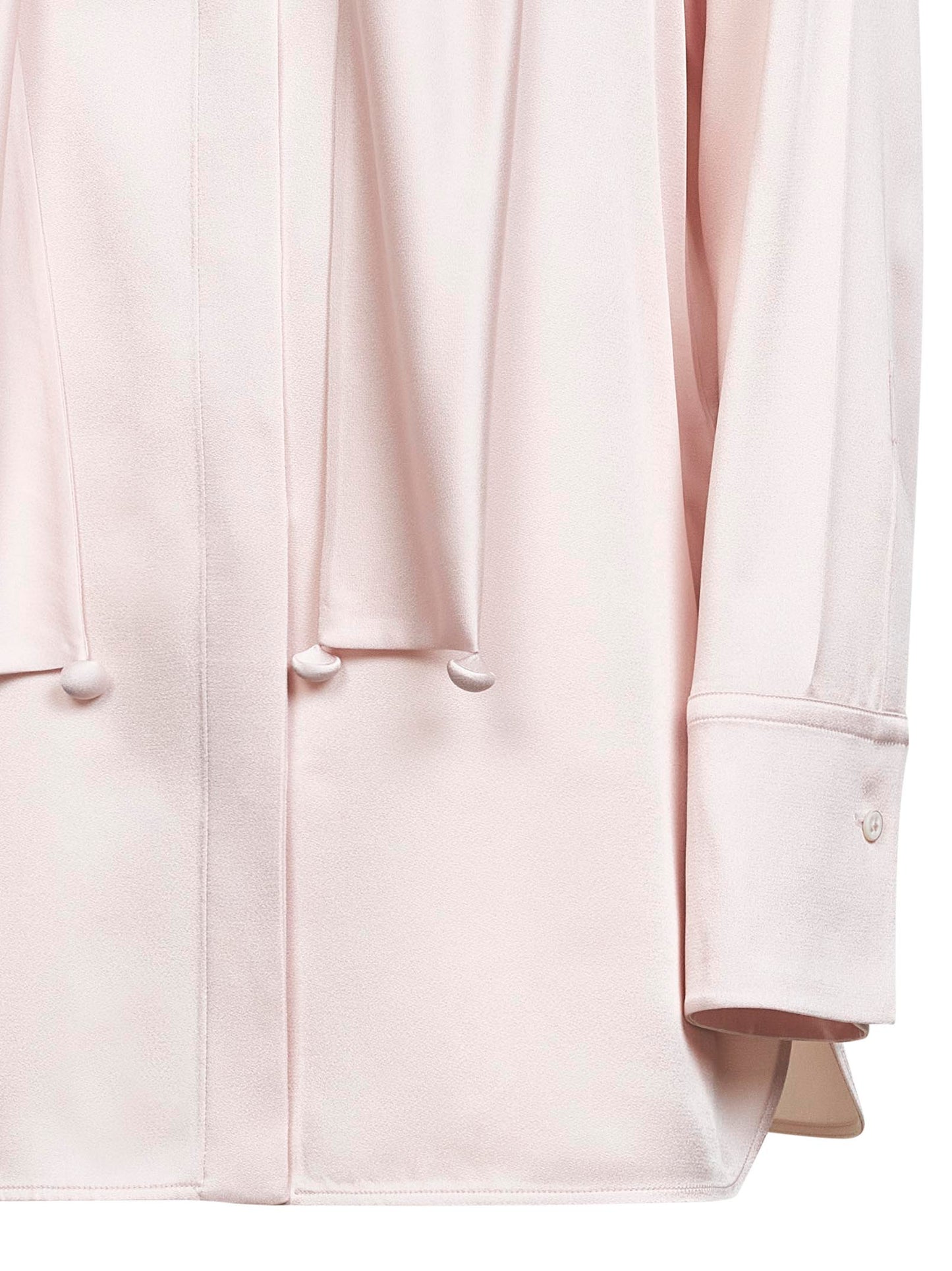 Pink satin fluid shirt with foulard ties