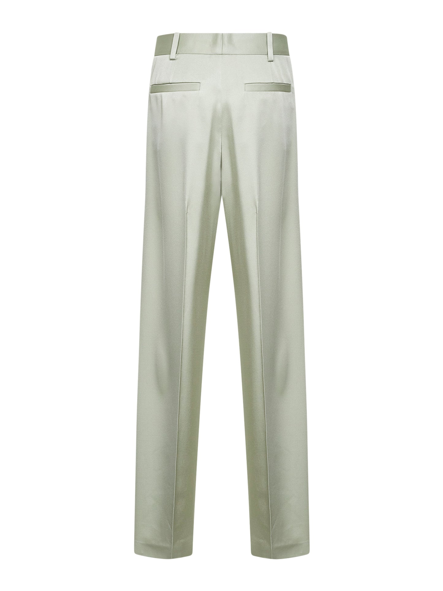 Pastel green envers satin fluid trousers