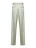 Pastel green envers satin fluid trousers