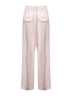 Pantaloni a gamba larga in raso rosa