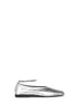 Silver laminated leather Ring ballet flats<BR/>
