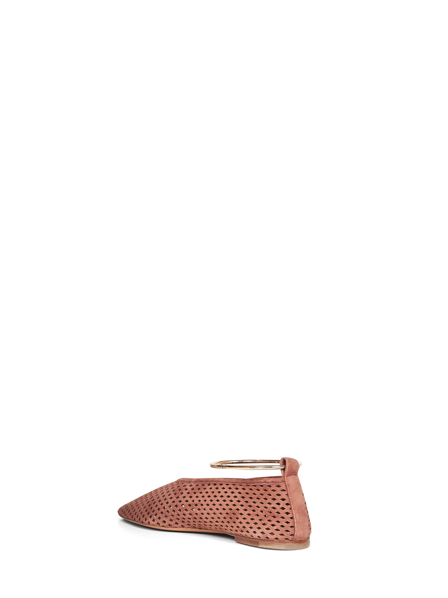 Ballerine a punta terra di Siena con cavigliera