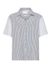 Striped cotton short-sleeved shirt
