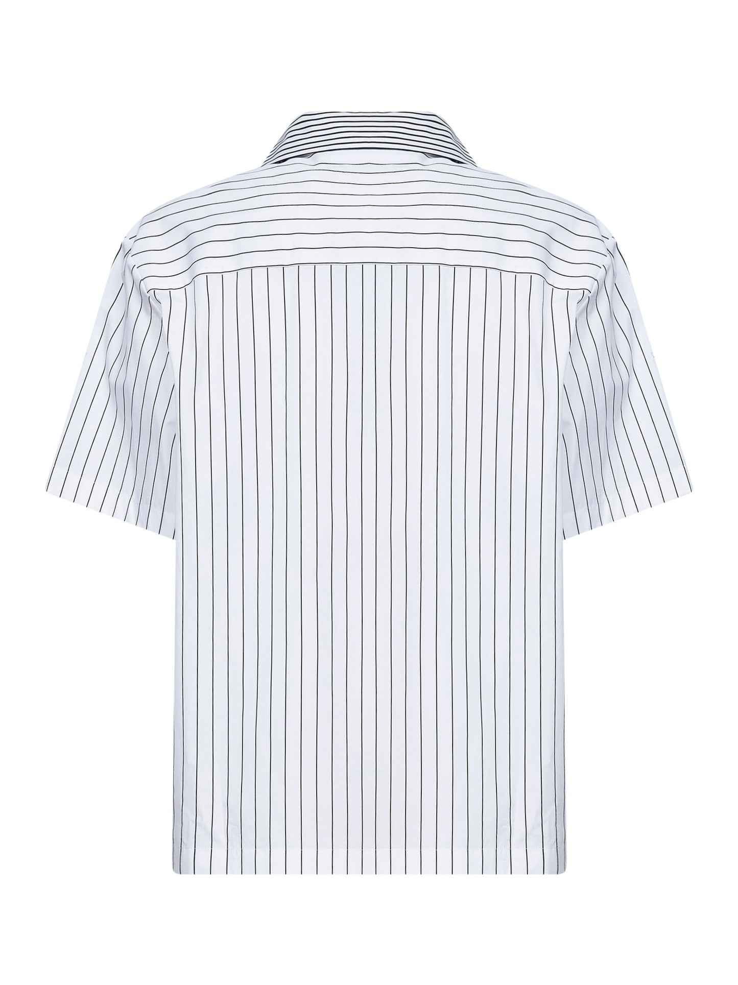 Striped cotton short-sleeved shirt