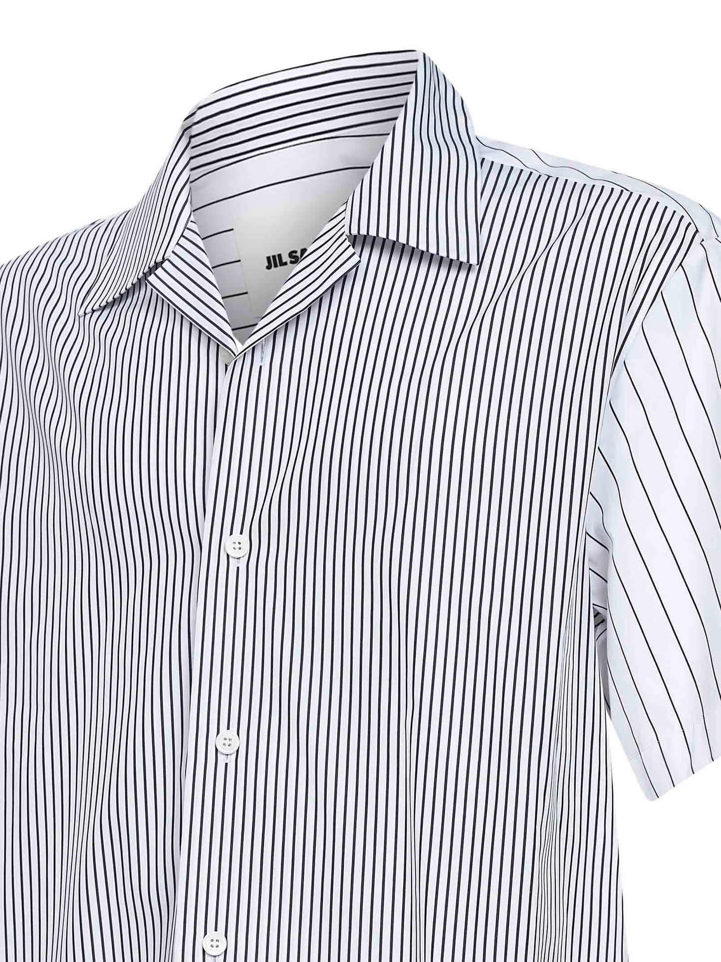Striped cotton short-sleeved shirt