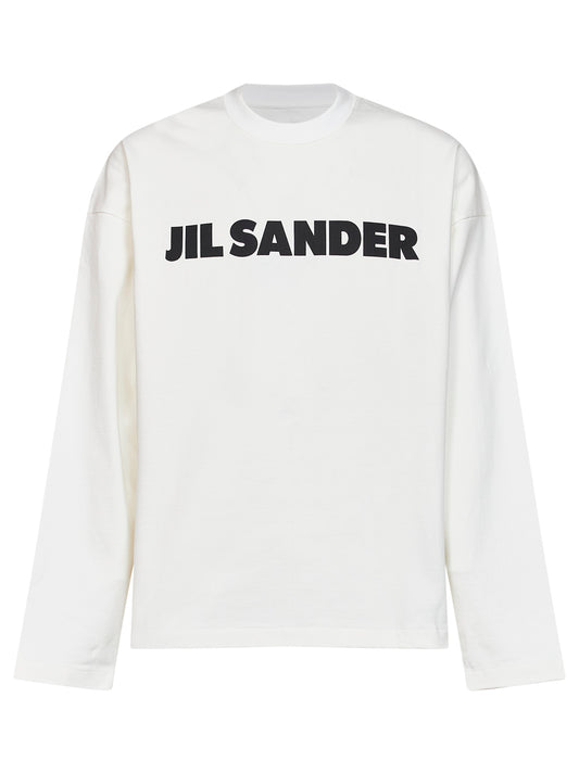 Porcelain stiff cotton jersey logo T-shirt