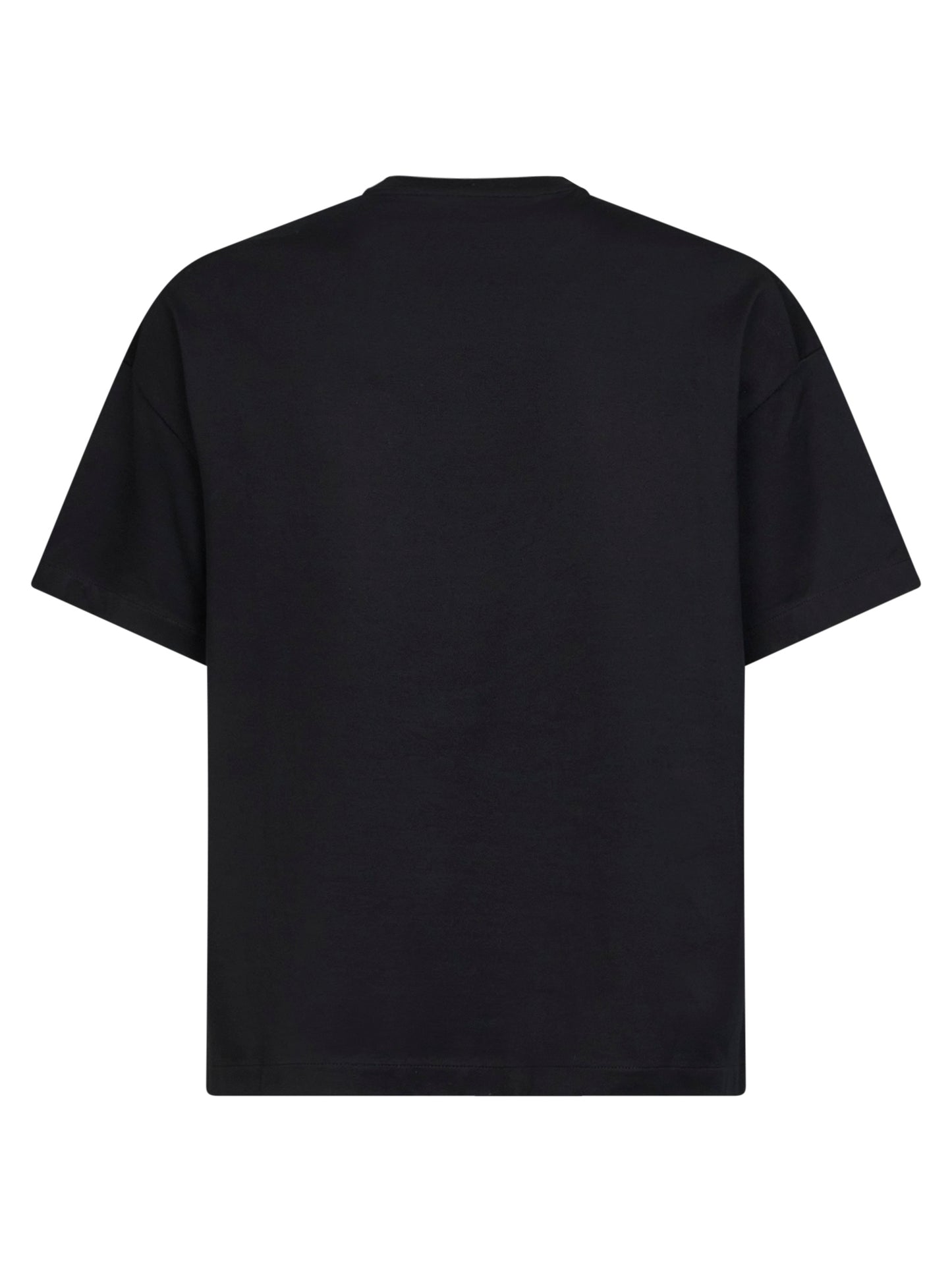 T-shirt in jersey di cotone leggero nero con logo