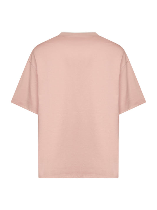 Two-tone compact jersey reversible T-shirt