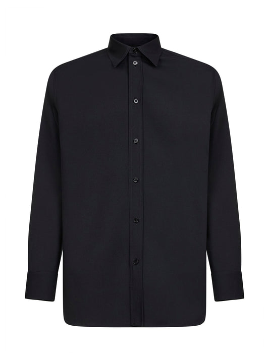 Blue lightweight wool gabardine shirt