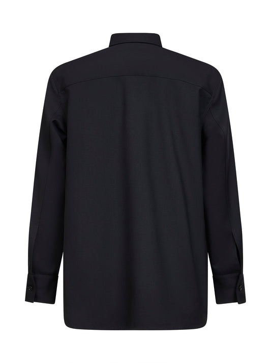 Blue lightweight wool gabardine shirt