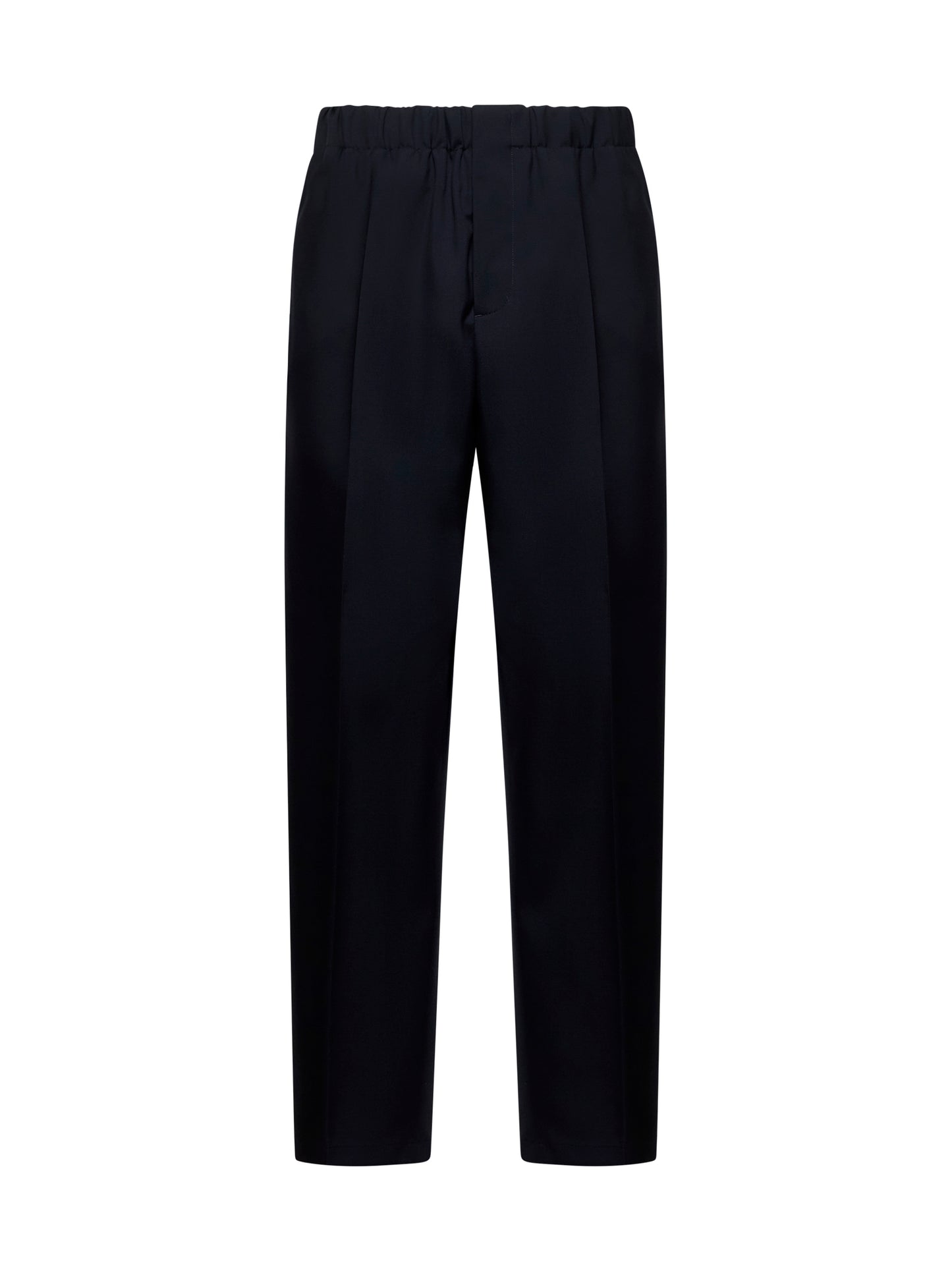 Blue gabardine tapered trousers