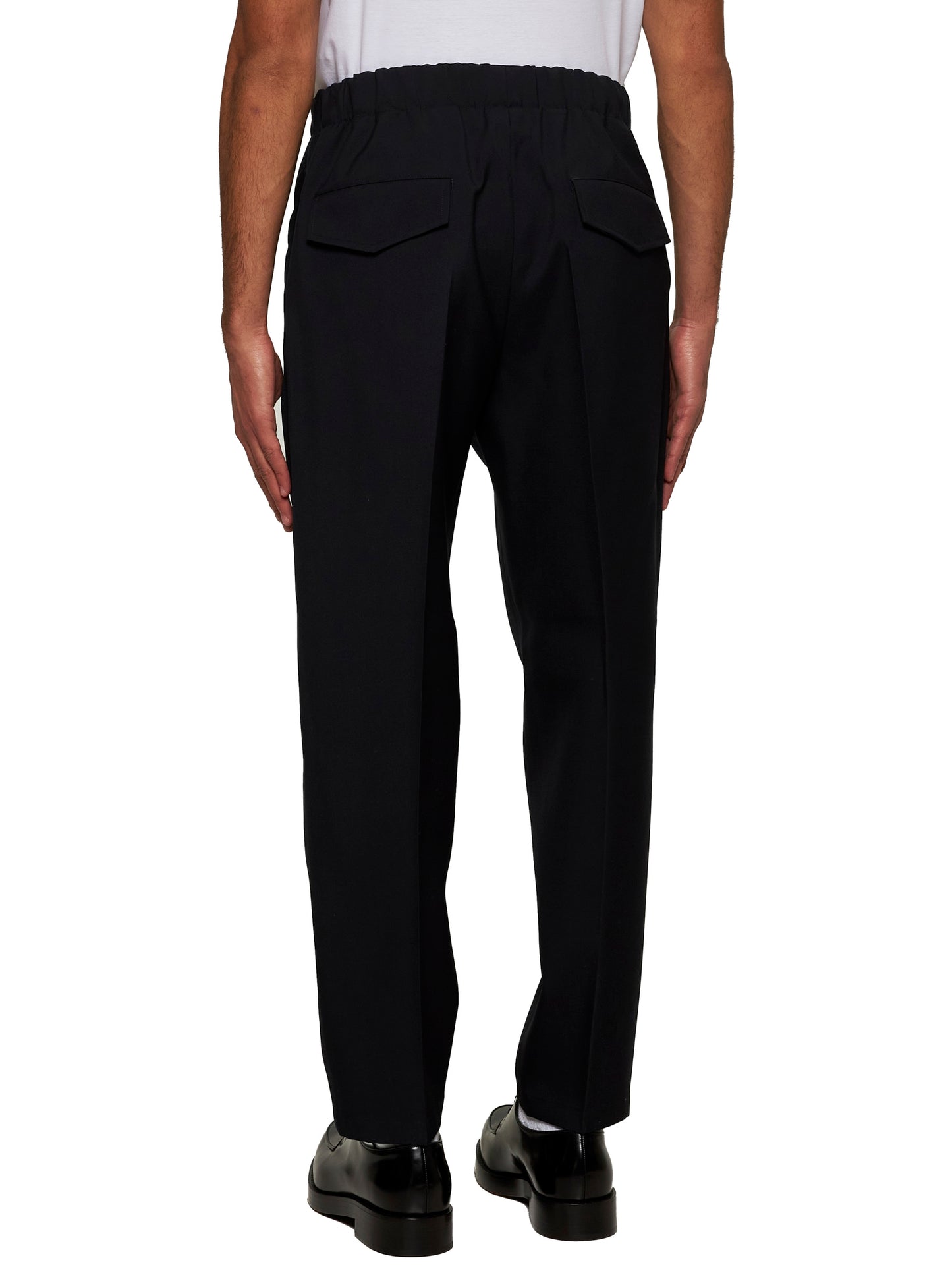 Blue gabardine tapered trousers